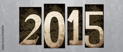 Vector 2015 year, vintage letterpress type