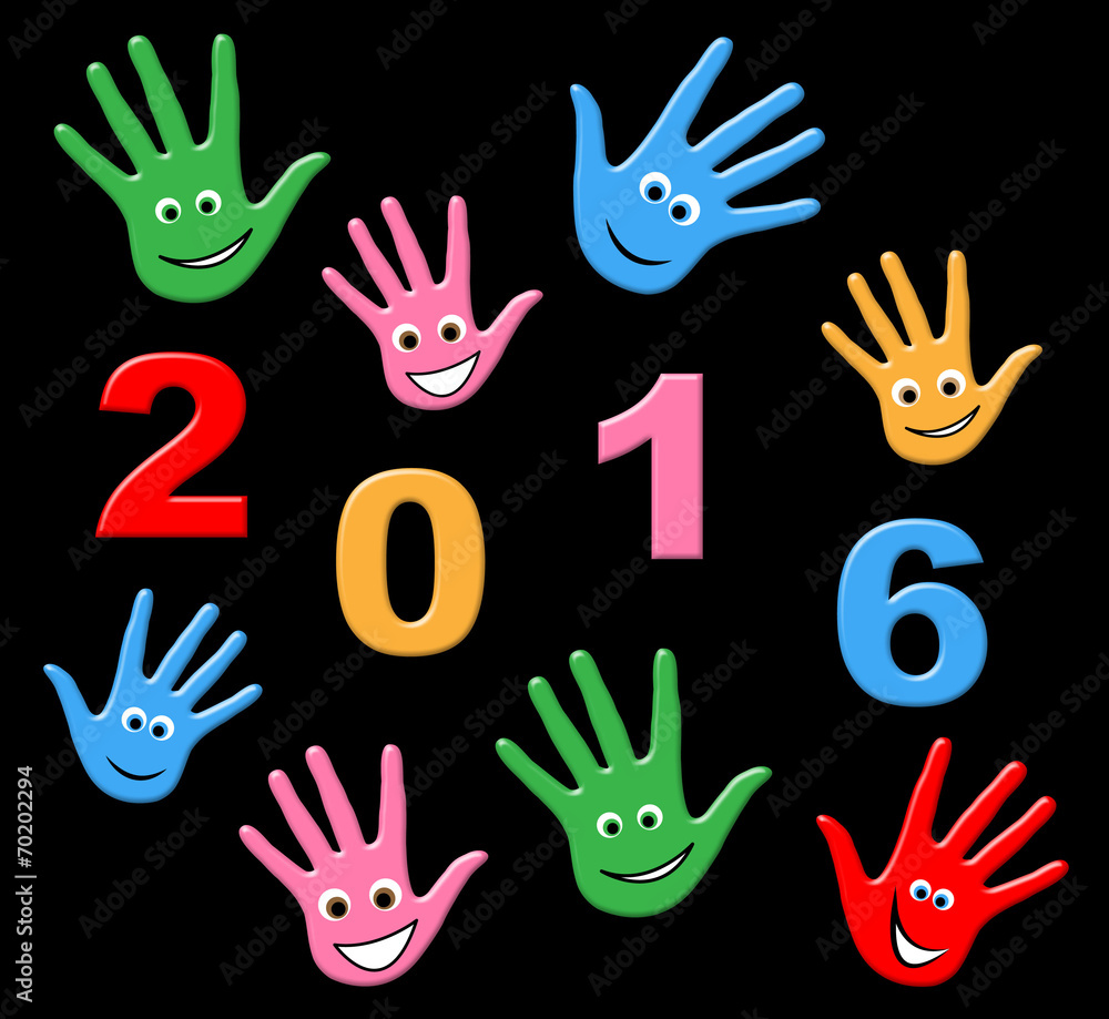 Fototapeta premium New Year Means Two Thousand Sixteen And Celebrate