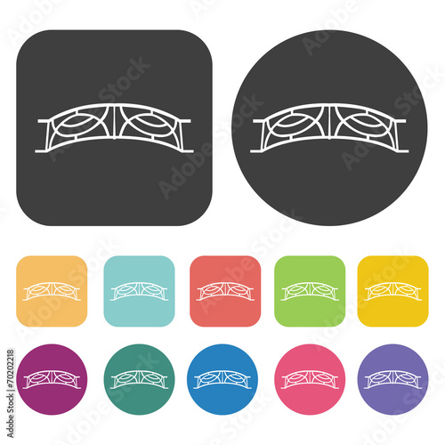 Elegant iron wrought icons. Balconie set. Round and rectangle co
