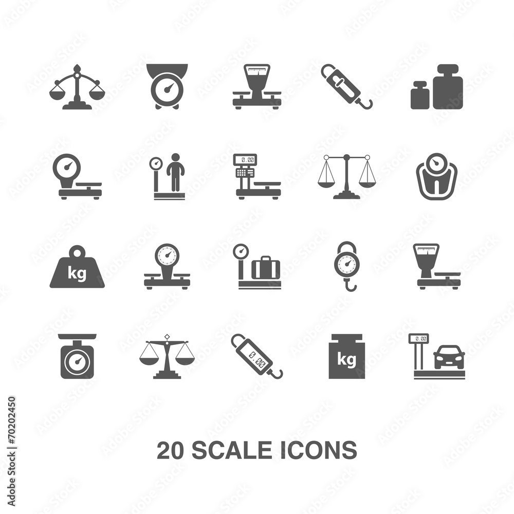 Scale icons set. Scale icons set.