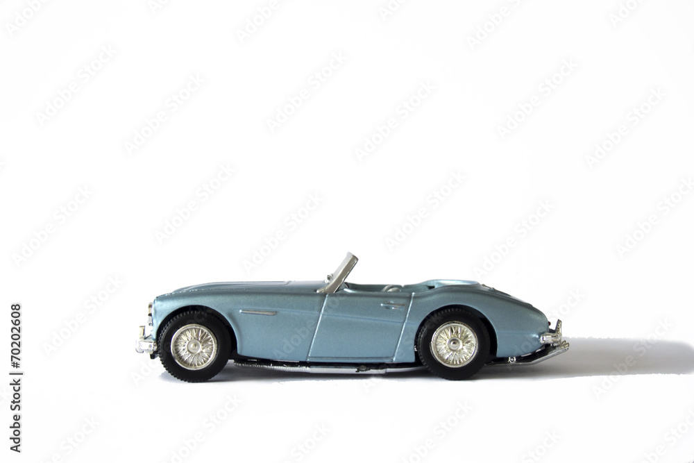 Blue Sports Car on white background