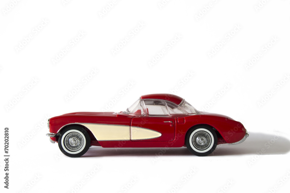 Red and Cream Sports Car on white background