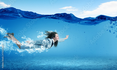 Woman underwater