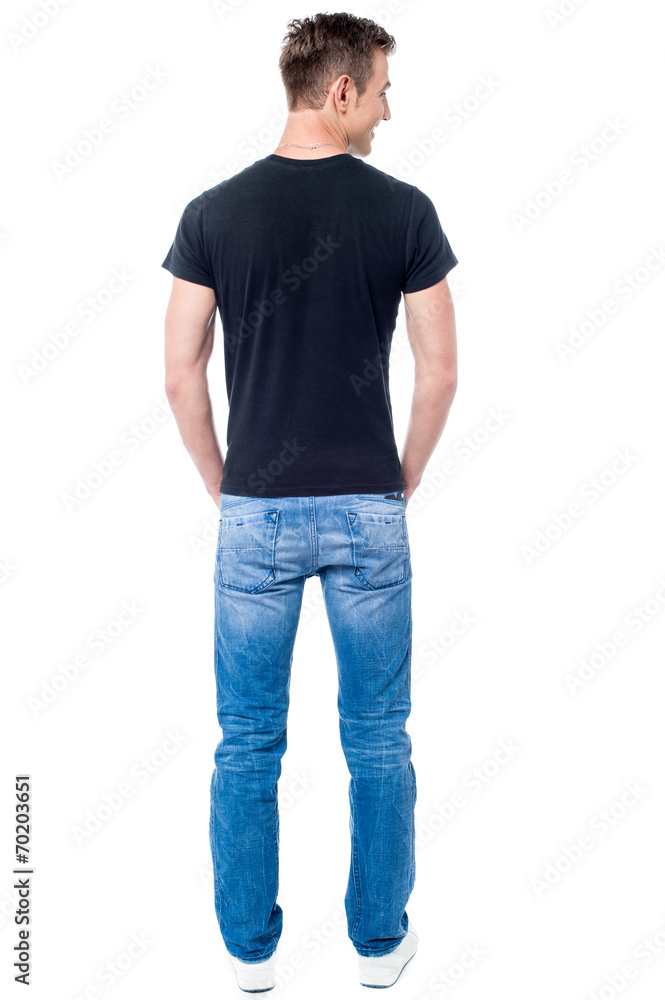 Rear view of young casual man Rear view of young casual man