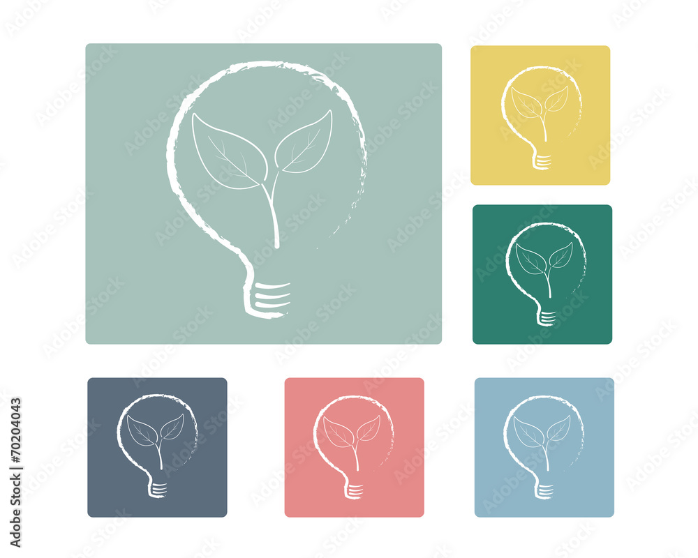 Bulb with Leaf Icon Bulb with Leaf Icon