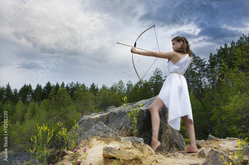 young girl archery