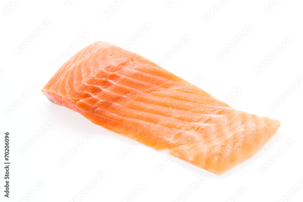Salmon meat isolated on white Salmon meat isolated on white