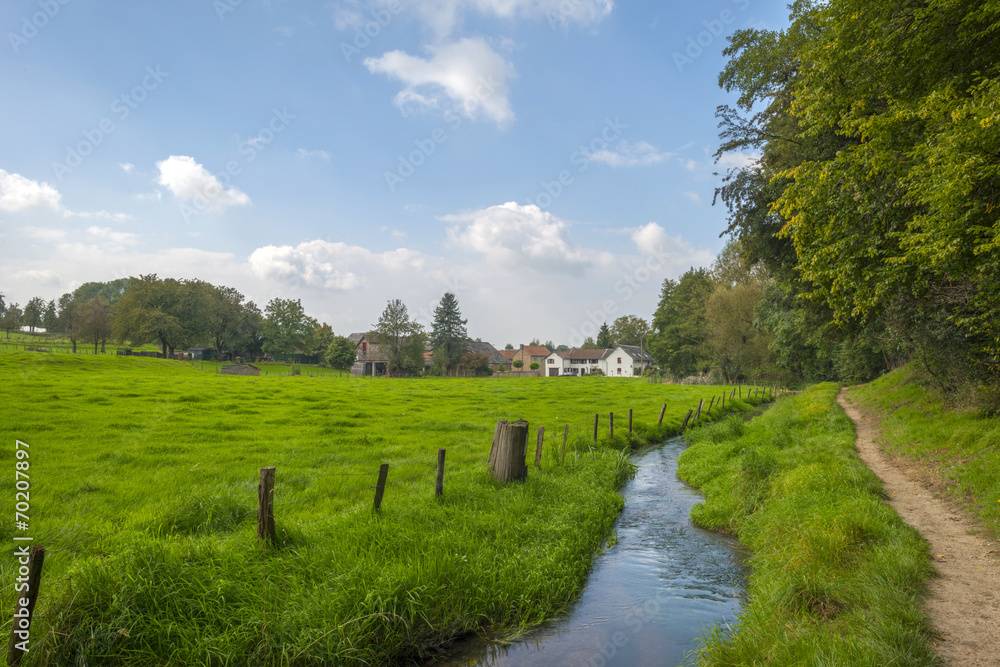 Stream meandering through the countryside