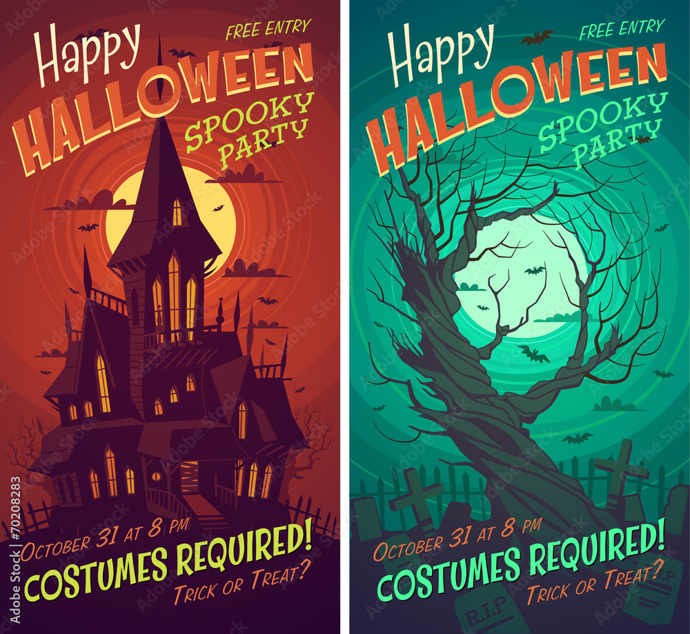 Naklejka premium Halloween poster \ background \ card. Vector illustration.