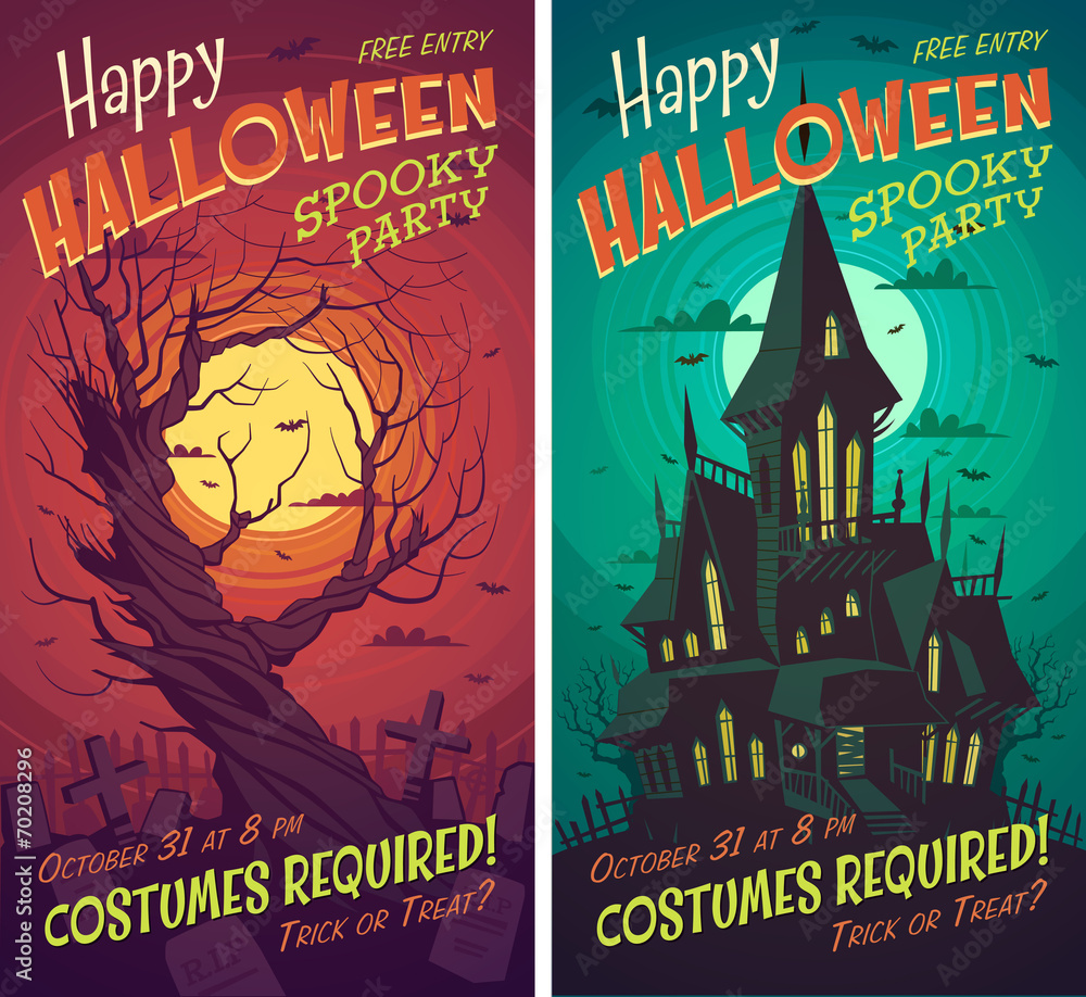 Naklejka premium Halloween poster \ background \ card. Vector illustration.