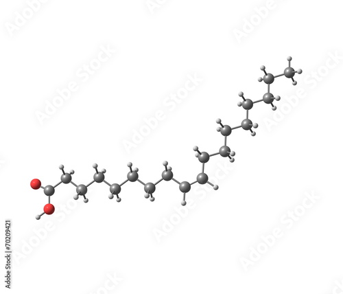 Oleic acid molecule isolated on white
