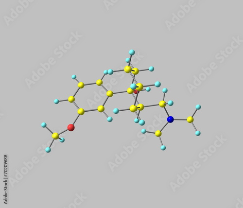 Fototapeta Naklejka Na Ścianę i Meble -  Tramadol molecule isolated on gray