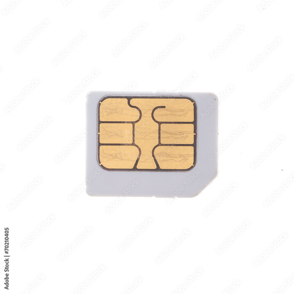 old sim card isolated on white background old sim card isolated on white background