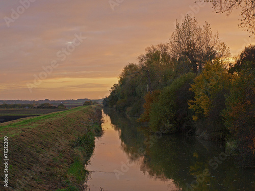 Autumn sunset on the Great Fen Project.
