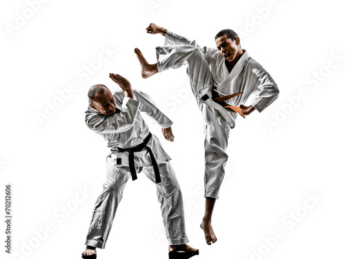 karate men teenager student fighters fighting © snaptitude