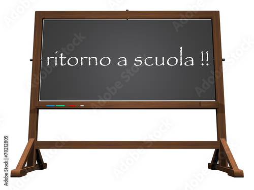 School blackboard italian back to school - 3D render