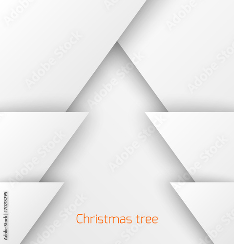 White abstract christmas tree paper applique
