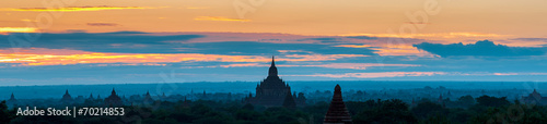 Sunrise over Bagan temples  Myanmar