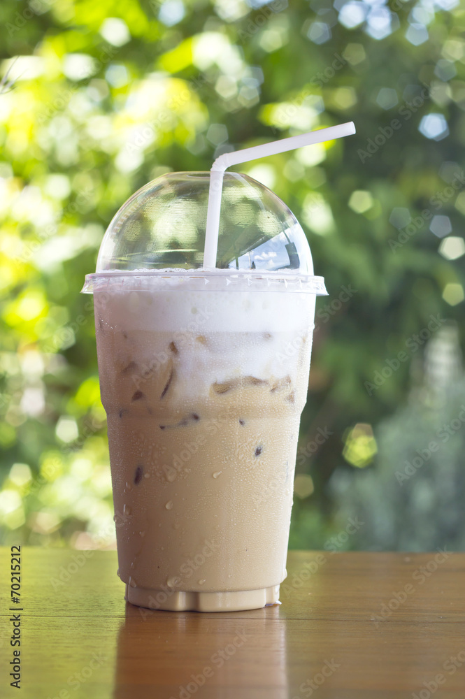 Ice coffee with whipped cream Ice coffee with whipped cream