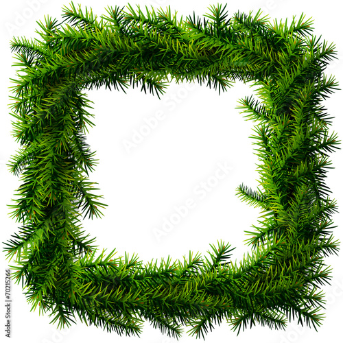 Christmas square wreath without decoration
