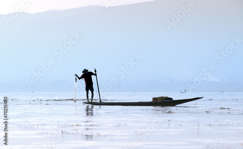 Traveling to Myanmar, outdoor photography of fisherman on tradit