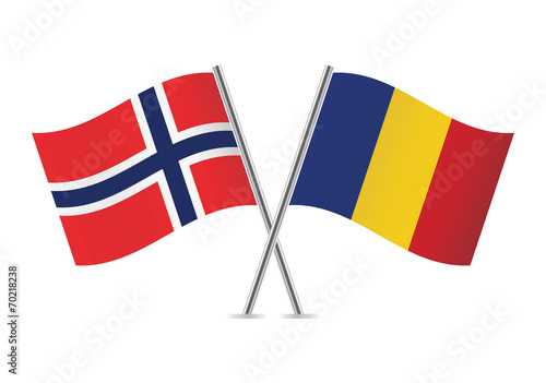 Romanian and Norwegian flags. Vector illustration. Free Download Romanian and Norwegian flags. Vector illustration. - GFXLoad