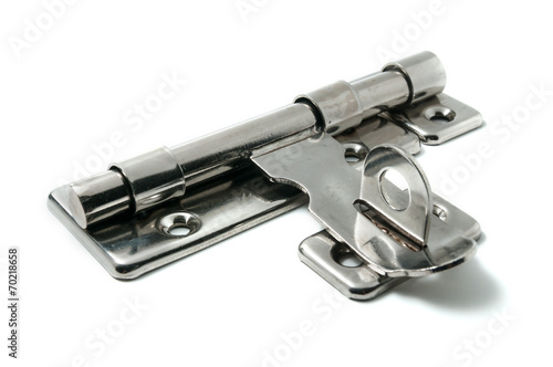 Foto Stainless steel door pad bolt on white