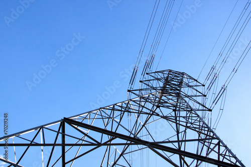 Towering Steel Pylon Supporting Electric Power Cables