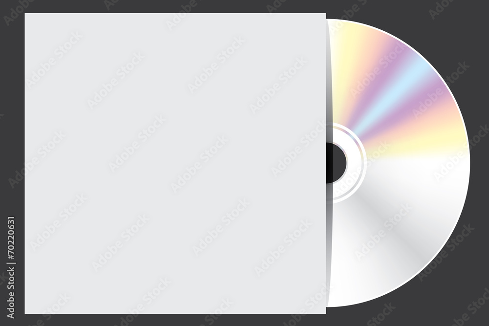 Blank Compact Disc isolated on white background with case - obrazy, fototapety, plakaty 