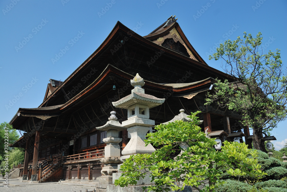 Main hall of Zenko-ji temple in Nagano, Japan Main hall of Zenko-ji temple in Nagano, Japan