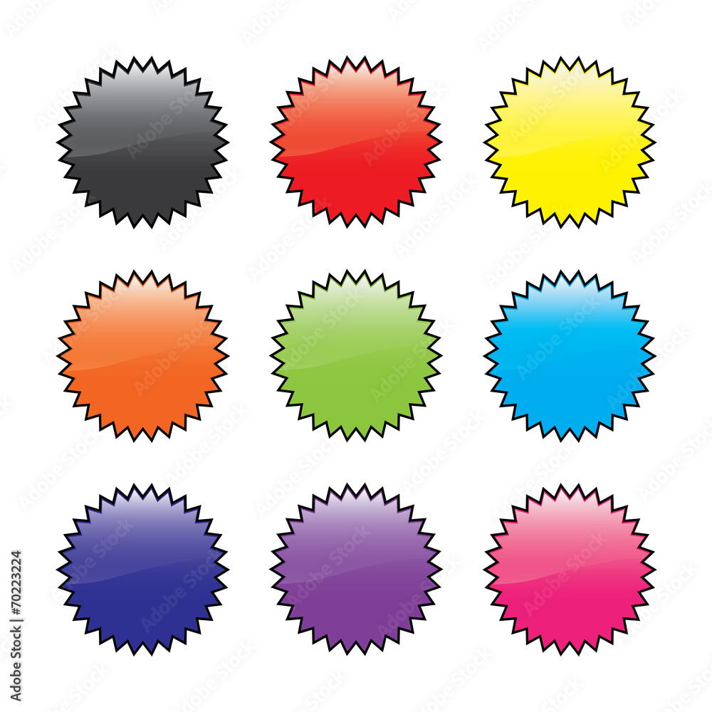 Fototapeta premium Illustration of a Spikey Circle Collection Set