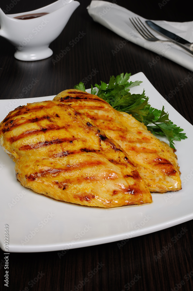 Chicken schnitzel, grilled