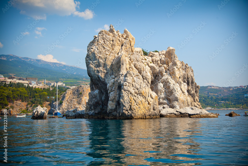 Adalary rocks in the Black Sea, Crimea, Gursuf, Russia