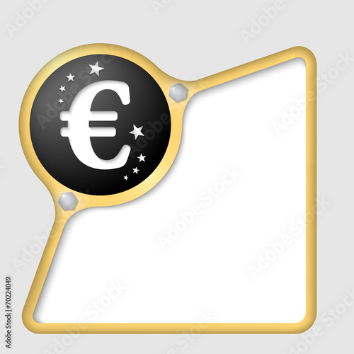 golden abstract frame with screws and euro symbol