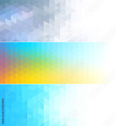 Abstract mosaic banner set with stylish geometric design concept