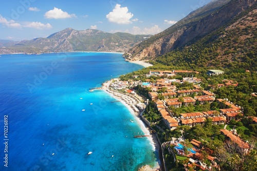View of the coast in Oludeniz, Turkey