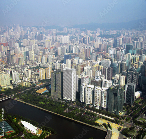 View from Canton tower to Guangzhou city