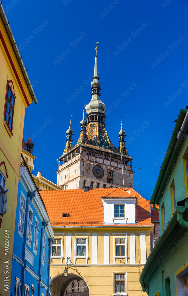 Naklejka premium Clock tower in Sighisoara, Romania