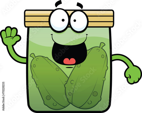 Cartoon Pickle Jar Happy