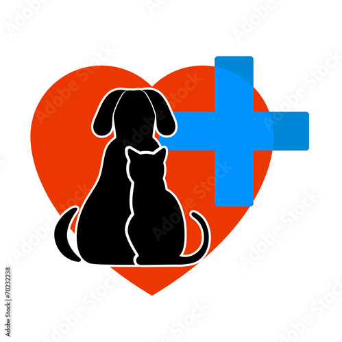 cat and dog symbol of veterinary medicine