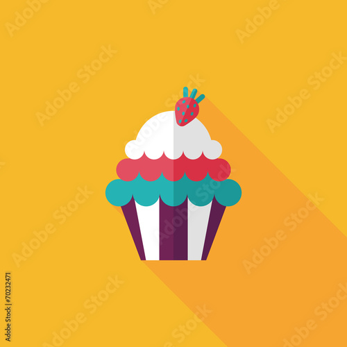cupcake flat icon with long shadow,eps10