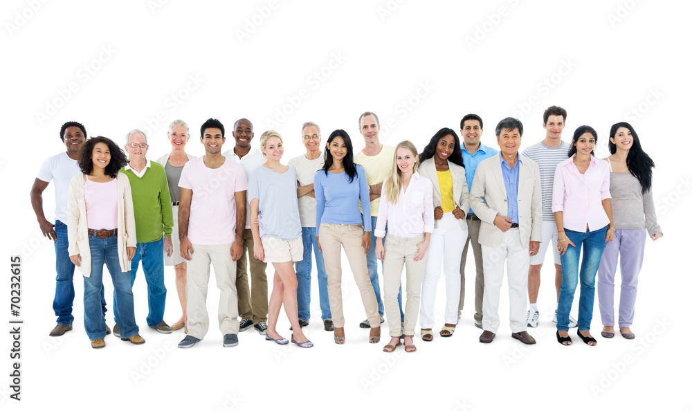 Group of casual people Isolated on White