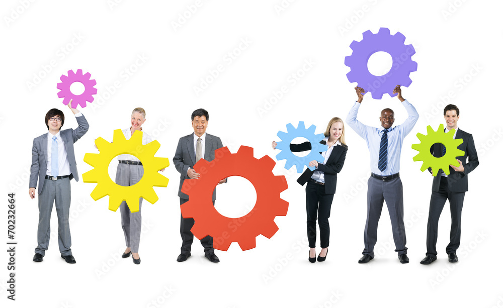Business People and Gear Concepts Business People and Gear Concepts
