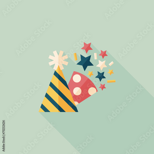 birthday party hat flat icon with long shadow,eps10