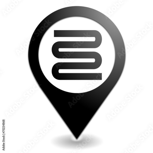 géothermique sur symbole localisation noir