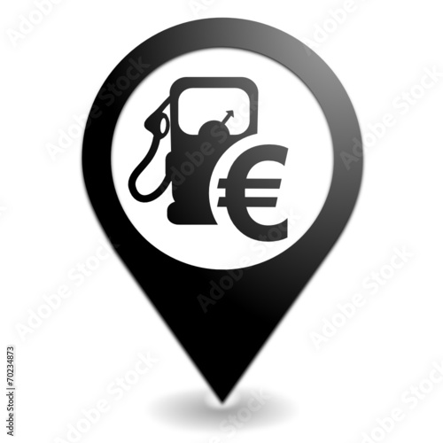 prix des carburants sur symbole localisation noir