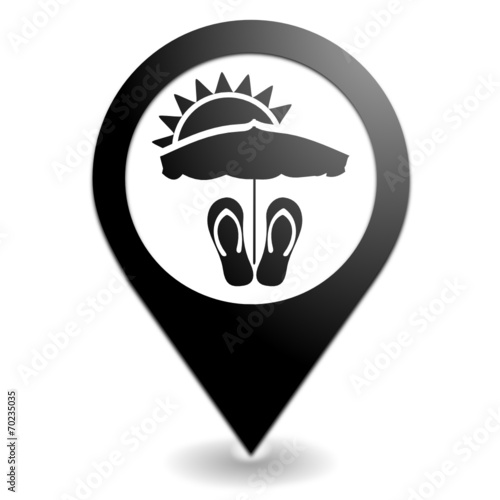 vacances d'été sur symbole localisation noir