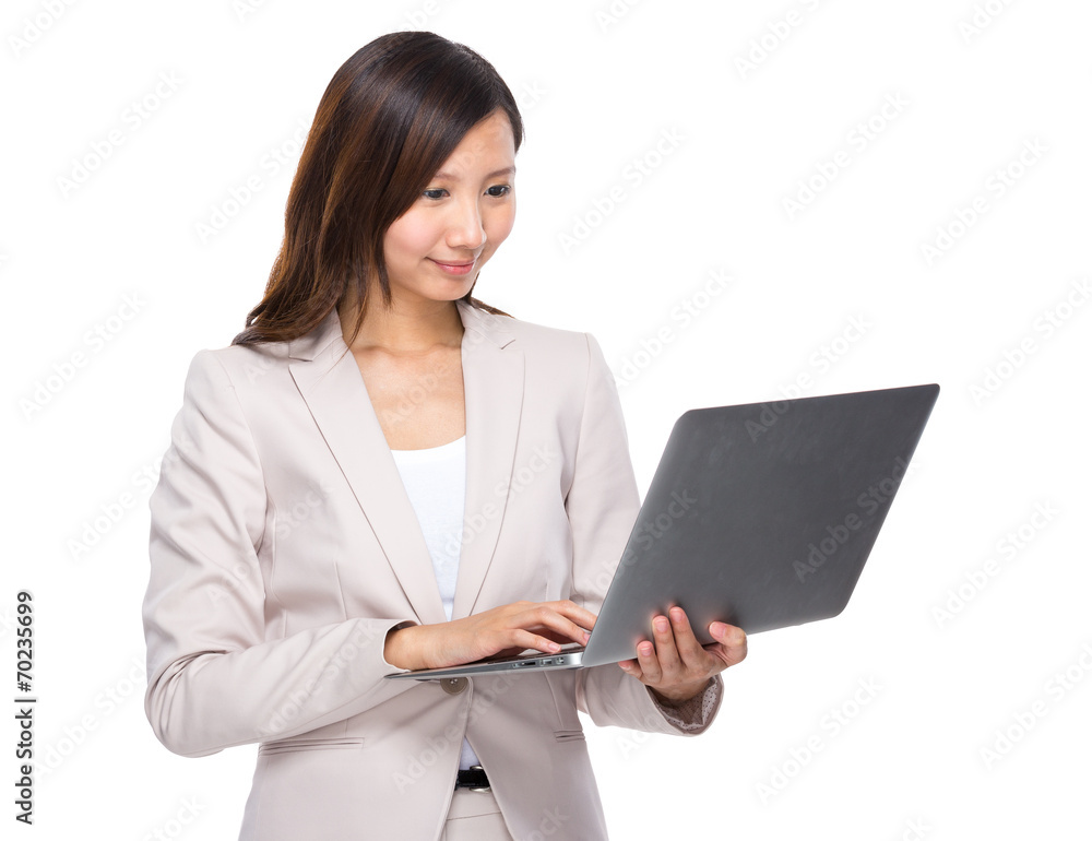 Asian businesswoman use of laptop Asian businesswoman use of laptop
