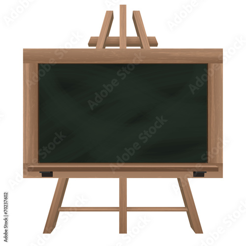 wide blackboard on tripod object isolated