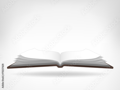 open workbook side view isolated object